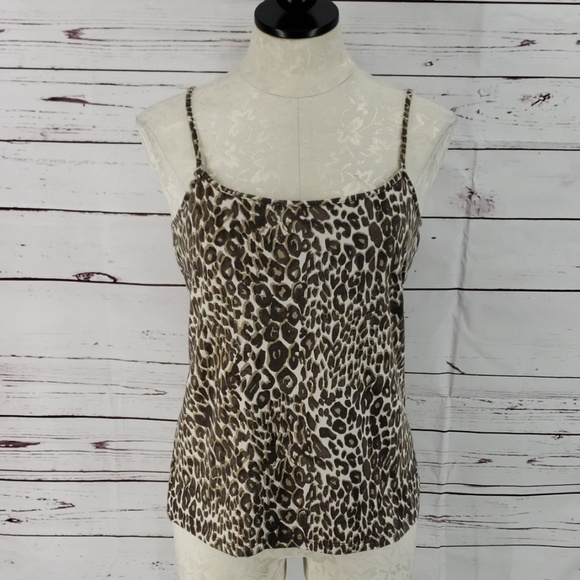 LOFT Tops - Loft Leopard Print spaghetti strap Tank Top